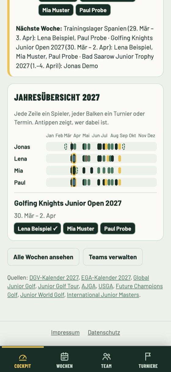 Das Cockpit für den Trainer