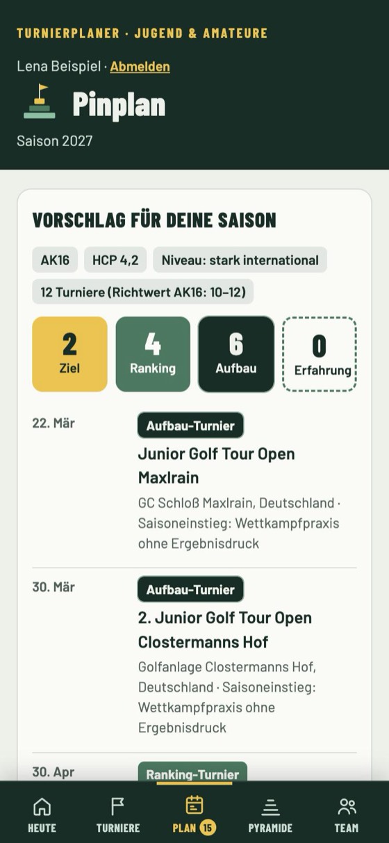 Saisonvorschlag auf Knopfdruck